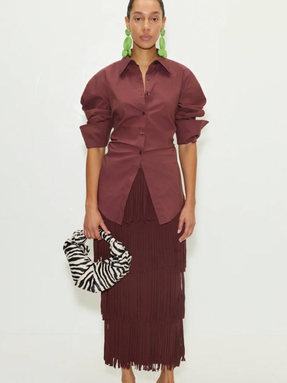 SIMON MILLER LOCH POPLIN TOP CHOCO BROWN M - BNWT!